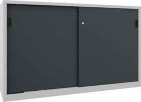 Pavoy Schiebetürenschrank mit 4 verzinkten Böden in Grau und Anthrazit, B/T/H: 120 x 60 x 200 cm - Bild 1