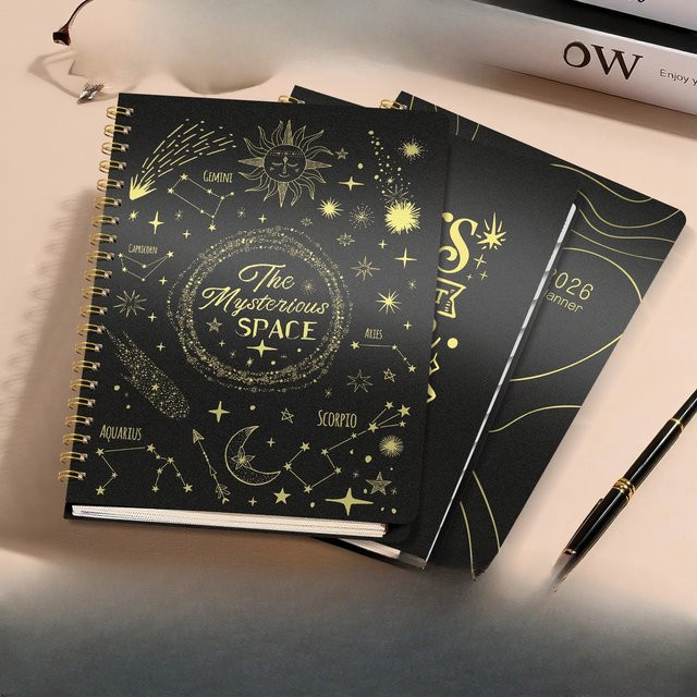 A4 Spiralnotizbuch 2026 mit Wochenplaner für Zeitmanagement und Arbeitsaufzeichnung, Softcover - Bild 1