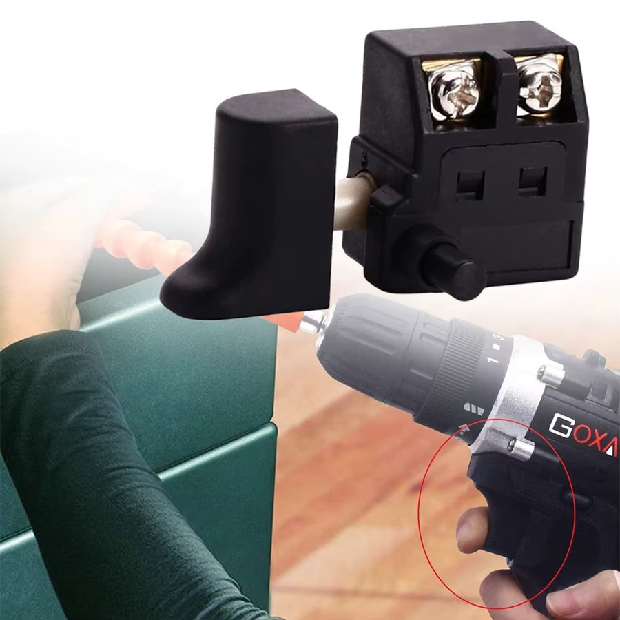 DAZZLEEX Drehzahlregelschalter 250V mit Auslöseknopf in Schwarz als Ersatz für Akku-Bohrschalter - Bild 3
