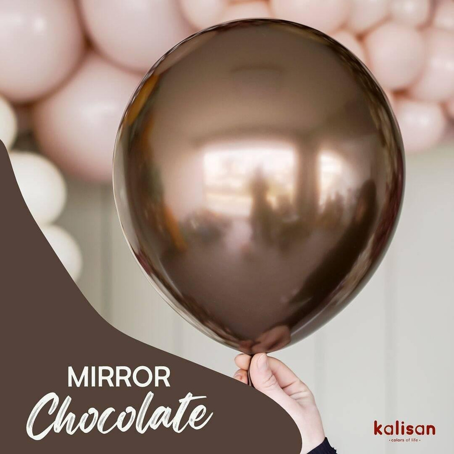 Kalisan Latexballons Mirror Chocolate in Braun, 45 cm, 25 Stück - Bild 2