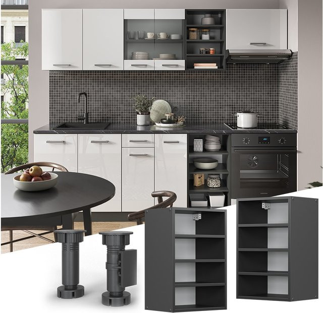 Vicco Küchenhängeschrank R-Line Anthrazit B: 40 cm, H: 60 cm, T: 53,9 cm - Bild 1