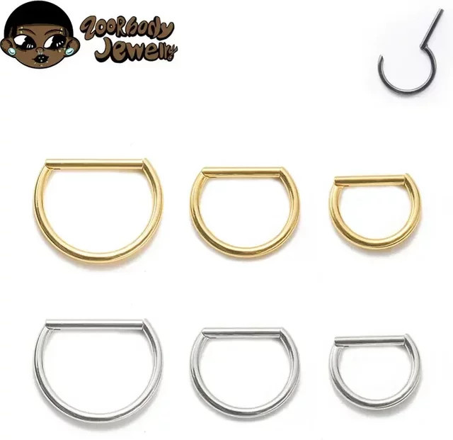 ZOORBODY JEWELRY Nasenring Titan, D Form Segment, Unisex - Bild 1