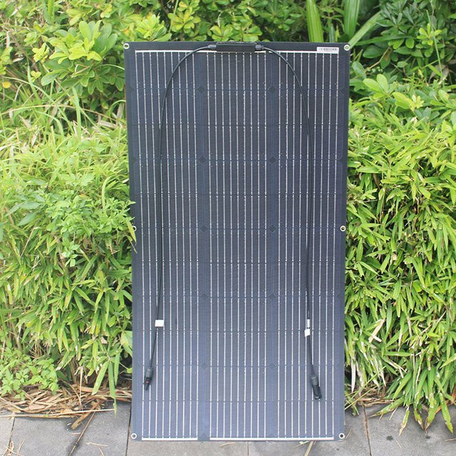 dgsunlight Flexibles Solarpanel 12V mit ETFE-Beschichtung, Wasserdicht, Farbe: Schwarz - Bild 1