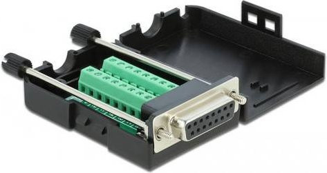 Delock VGA Adapter Schwarz mit 1x D-SUB-Buchse 15pol. zu 1x Buchse - Bild 1