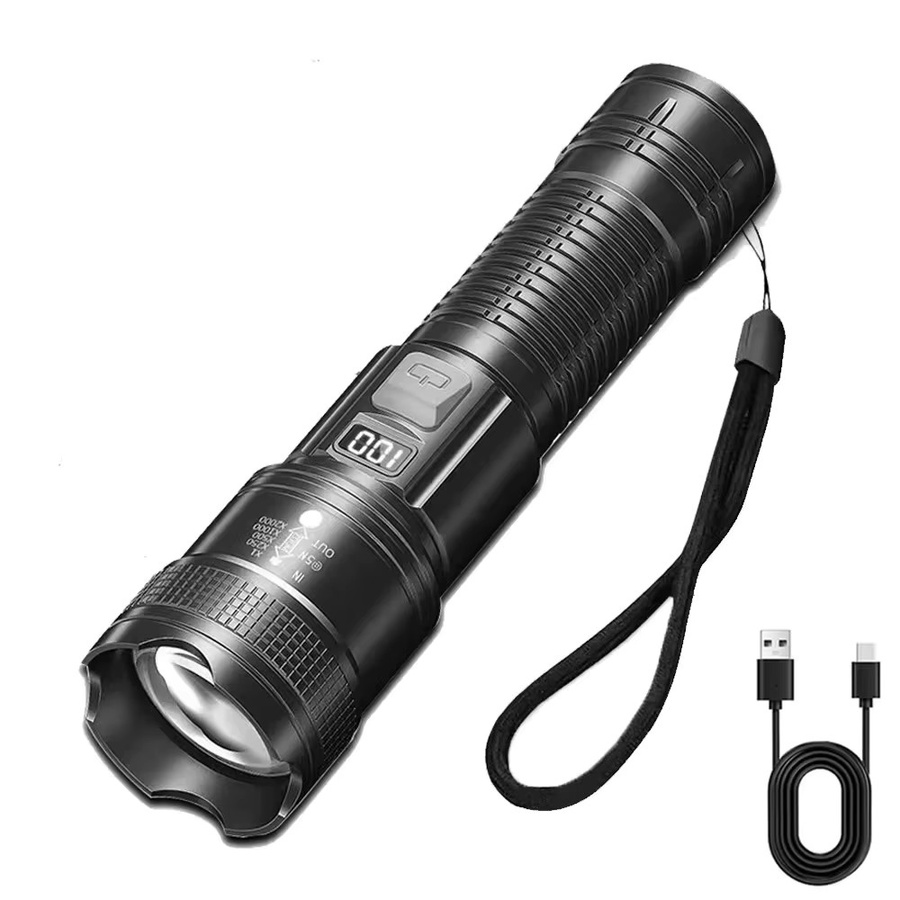 KDULIT USB wiederaufladbare LED-Taschenlampe in Schwarz für Outdoor und Garten - Bild 6