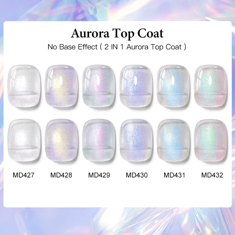 MSRUIOO Aurora Top Coat Glitzer-Pailletten Nagelgel, 8 ml - Bild 3
