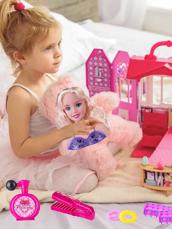 Kinder Friseur Set, Puppen mit Haarsyling und Haarschmuck, 35-teiliges Set - Bild 1
