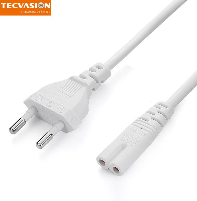 TECVASION Netzwerkkabel in Weiß für Lampen und Netzteile mit EU-Stecker und Euro-Form-Anschluss - Bild 1