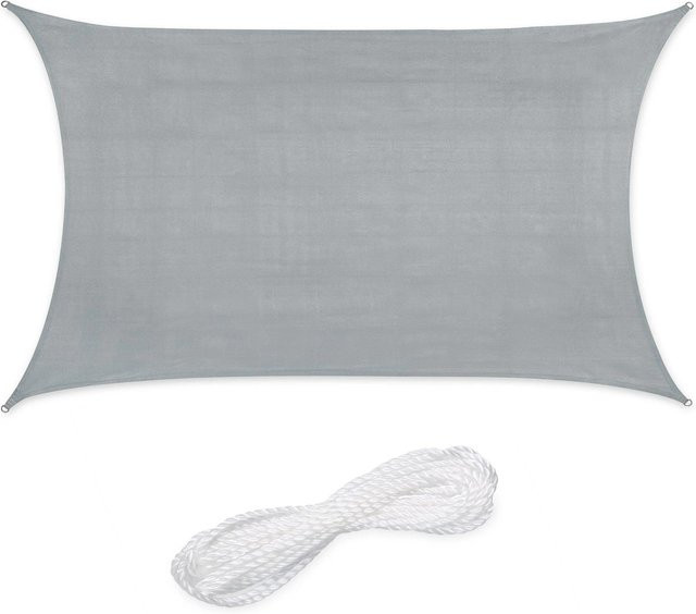 Relaxdays Sonnensegel aus HDPE in Hellgrau, rechteckig, B x B: 200 x 300 cm - Bild 1