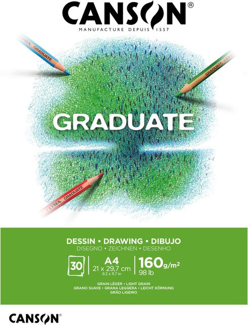 Canson Graduate Zeichenpapier Block Hellweiß 160g/m2 30 Blatt - Bild 1