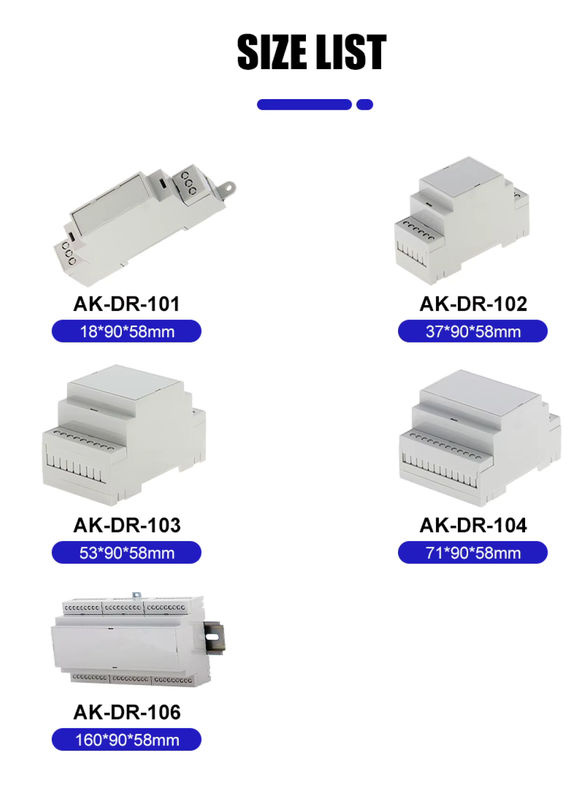 SZOMK SPS-Anschlussdose DIN-Schiene aus Kunststoff, Elektronikbox Projektgehäuse, Farbe: Weiß, B/T/H: 15,0 x 9,0 x 5,8 cm - Bild 2