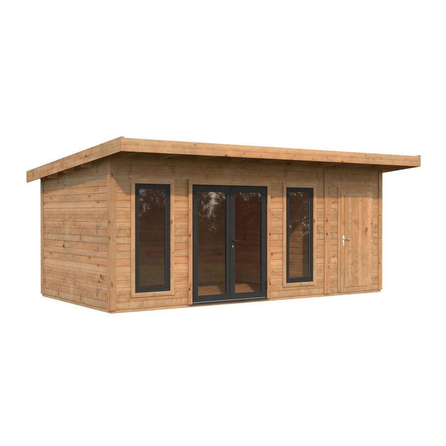 Palmako Holz-Gartenhaus Aurelia Pultdach in Braun mit Boden, B/T: 586 x 300 cm - Bild 2
