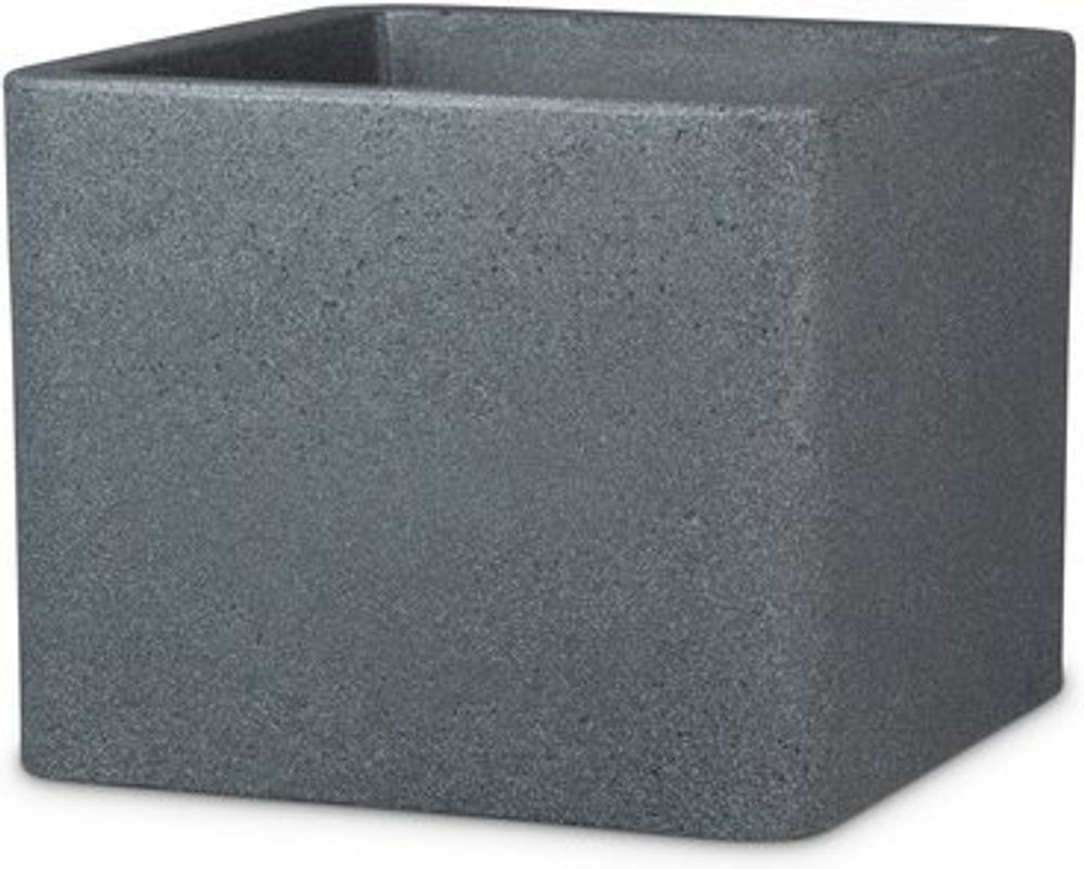 Scheurich Pflanzgefäß Quadro aus Kunststoff in Schwarz-Grau, Durchmesser: 40 cm, Höhe: 31 cm - Bild 1