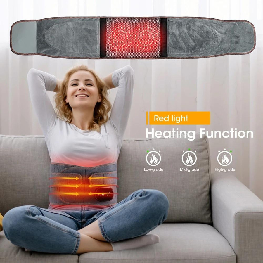 Elektrischer Massagegürtel mit Vibration und Heizung, grau - Bild 3