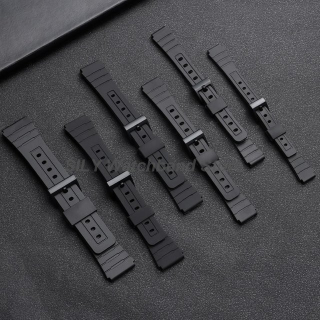 asukaband Uhrenarmband, PU-Harz, Silikon, Schwarz, Herren - Bild 1