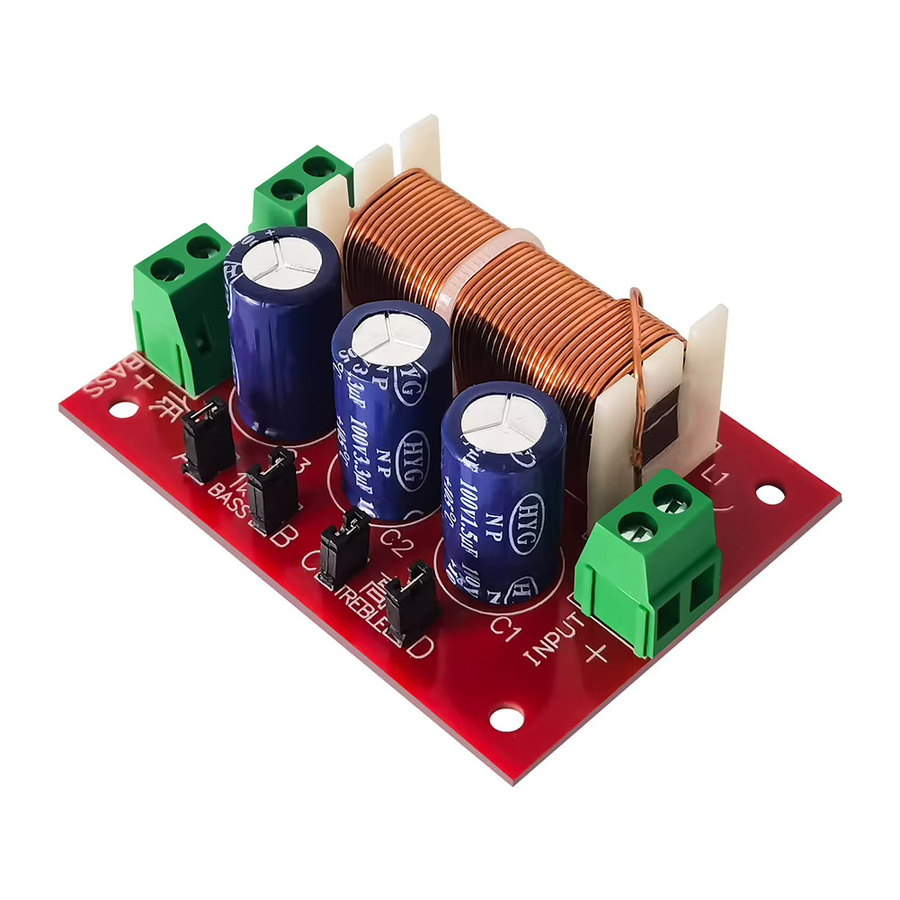 YLY-2088 Lautsprecher-Frequenzteiler 2-Wege-Crossover-Filtermodul 400 W in Rot - Bild 2