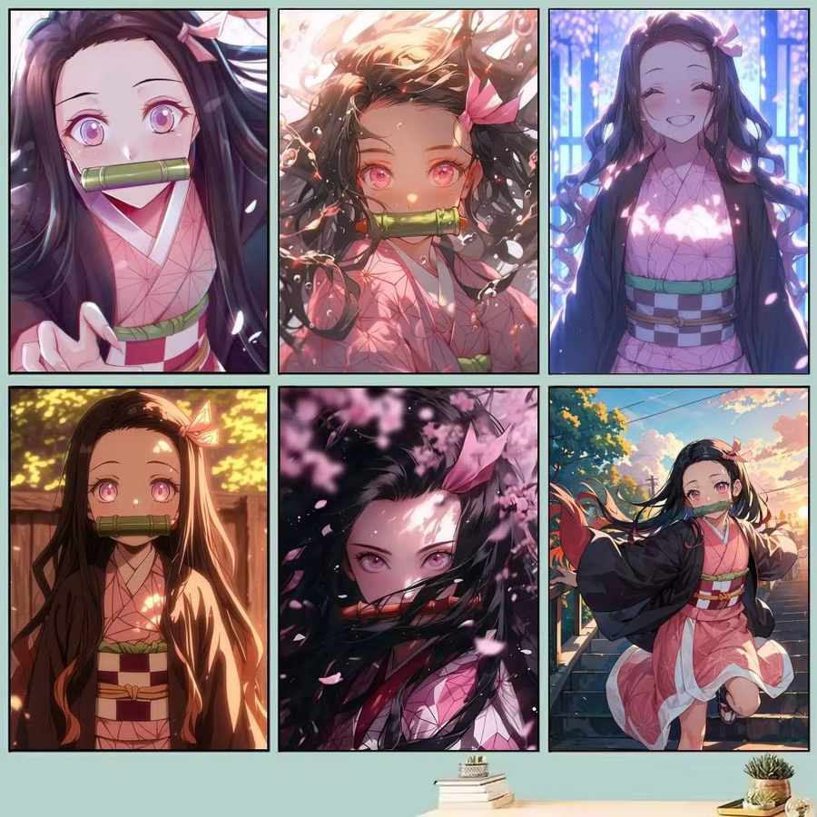 Selbstklebendes und wasserfestes N-nezuko Anime-Charaktere-Poster in Mehrfarben - Bild 2