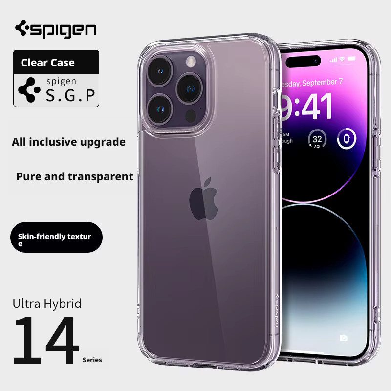 Spigen Ultra Hybrid Schutzhülle für iPhone 17, 16, 15, 14, 13, 12 und Pro Max, Plus, transparent und stoßfest - Bild 1