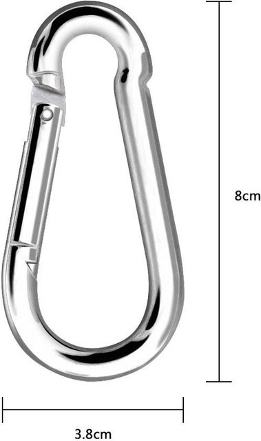 2 Stück Fishine Hochleistungs-Karabiner in Grau und Silber für Schaukel, Klettern und Hängematten - Bild 1