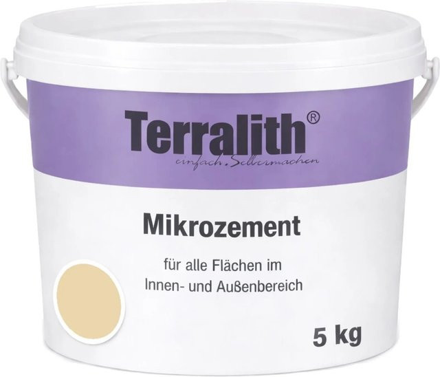 Terralith Mikrozement Fix & Fertig LFN0781 in Grün und Beige, 5 kg für 3,5 m² (Stärke 0-2 mm) - Bild 1
