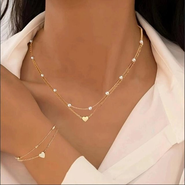 DAIPAN Schmuck-Set, Perle, Gold, Damen - Bild 1