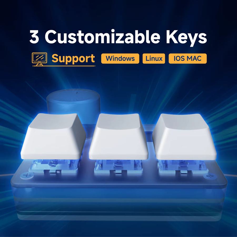 Sayodevice O3C Gaming Tastatur mit Hall-Effekt Magnetischen Schaltern und RGB-Beleuchtung für Rhythmusspiele in Silber oder Weiß - Bild 2