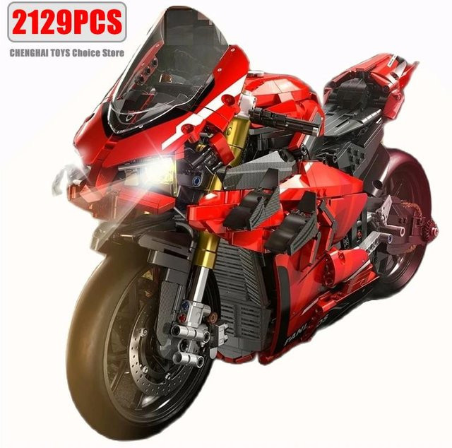 Linyi toy Konstruktionsspielzeug Motorrad und Auto 2129-teiliges Set - Bild 1