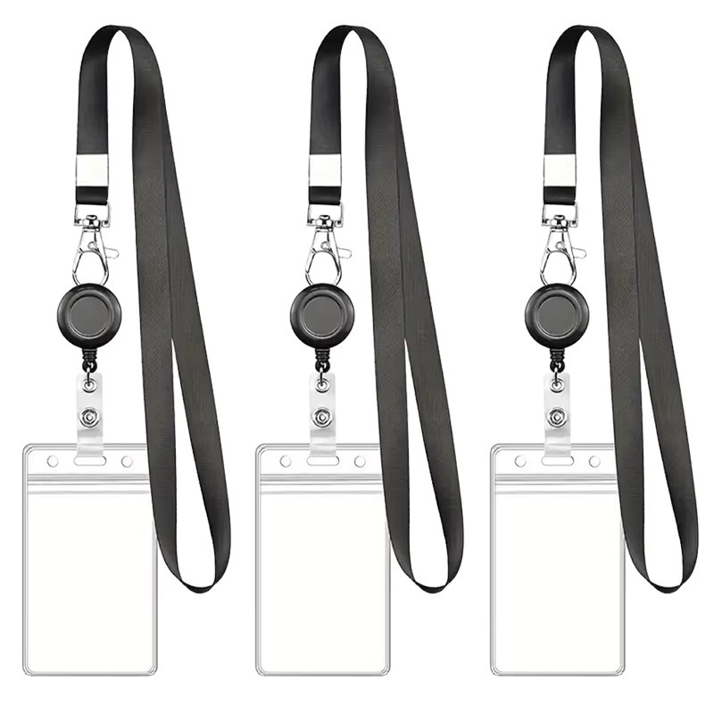 ZYF PVC Kartenhalter mit erweiterbarem Hängeseil, transparent, vertikale und horizontale Nutzung - Bild 3