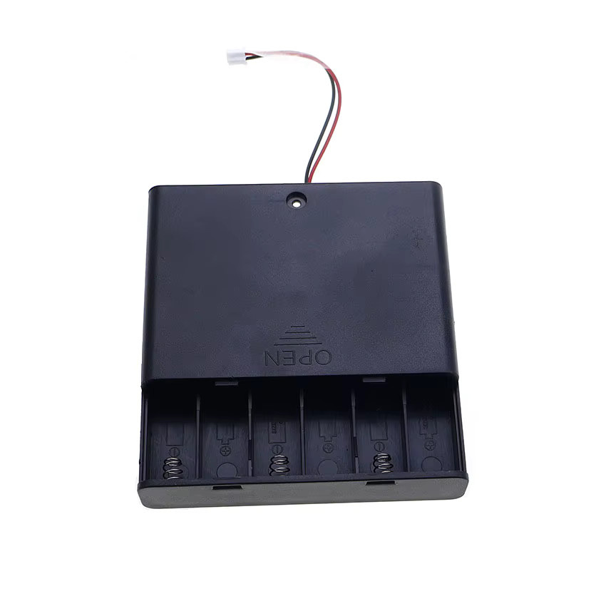 YuXi Batteriehalterbox für 6 AA-Batterien mit Ein-/Aus-Schalter und Anschlussleitungen PH2.0, XH2.54 und USB 2.0, Schwarz - Bild 4