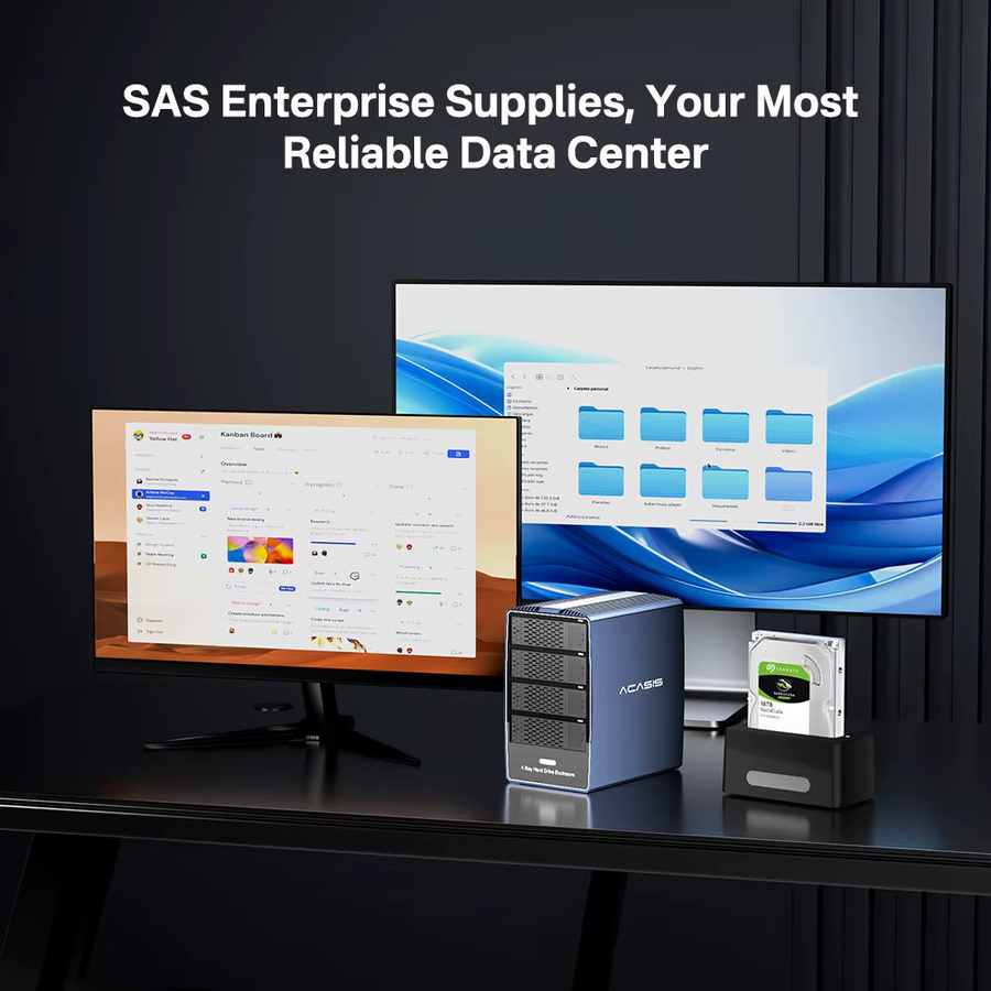 Acasis 4-Bay externes Festplattengehäuse für 2,5 und 3,5 Zoll SAS/SATA mit USB-C-zu-USB-A/C-Anschluss HDD-Dockingstation - Bild 2