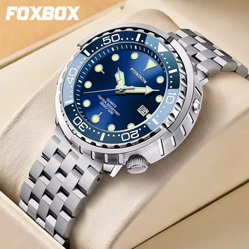 LIGE Armbanduhr Edelstahl, Quarz, Blau, Herren - Bild 6