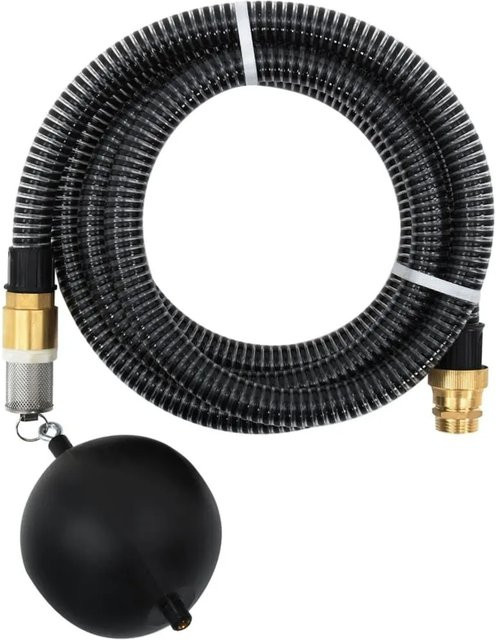 vidaXL Saugschlauch aus PVC mit Messing-Anschlüssen in Schwarz und Gold, Länge: 4 m - Bild 1