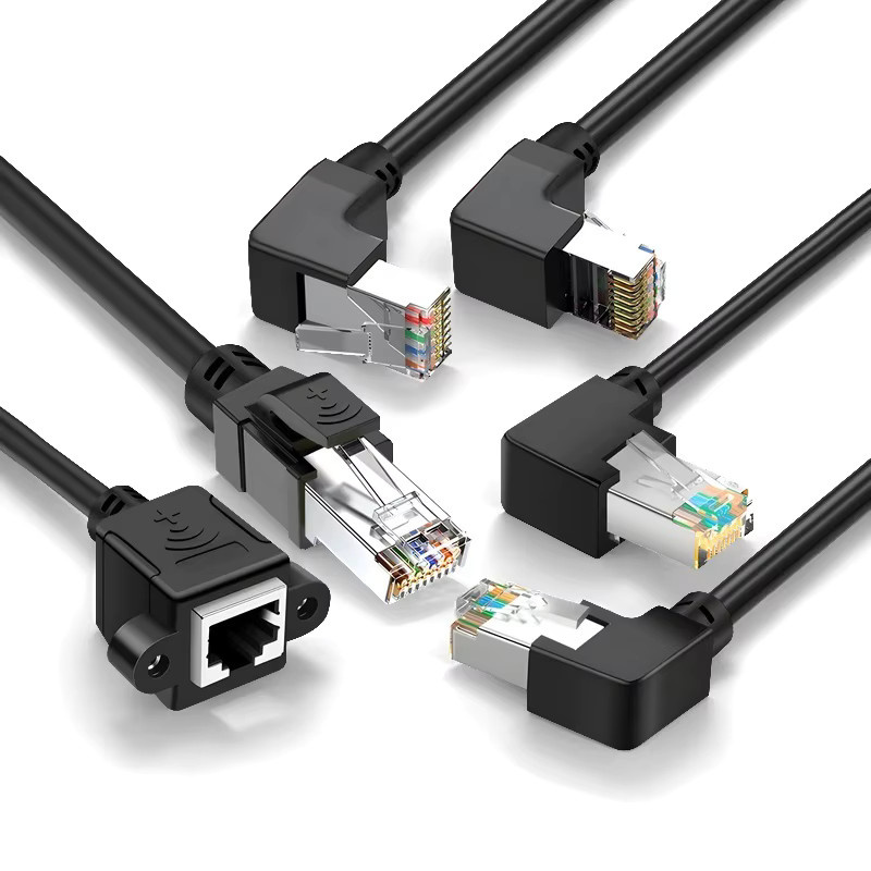 BYXGD Cat6A Industrielles Ethernet-Kabel mit 90-Grad-Winkel-RJ45, 8-adrig, Schwarz - Bild 7
