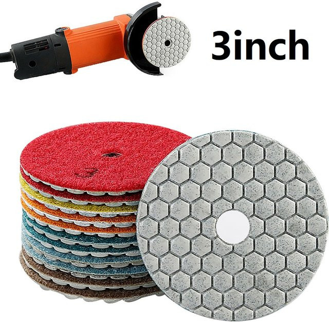 DAZZLEEX Schmirgel-Polierpad-Set für Granit, Stein, Beton und Marmor, nass und trocken, Mehrfarbig - Bild 1