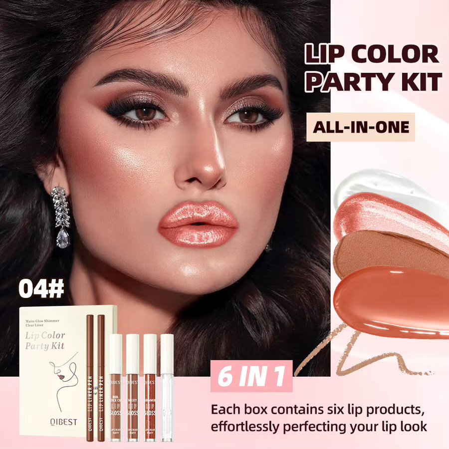 QIBEST Lippen-Make-up-Set, Matt, 04#, Unisex - Bild 2