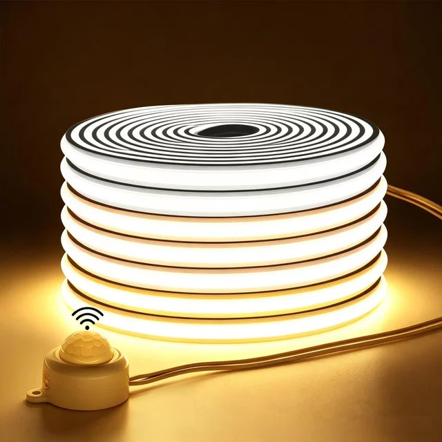 AIMENGTE COB Neon LED-Lichtleiste aus Silikongel in Warmweiß mit Bewegungssensor und Timer - Bild 1