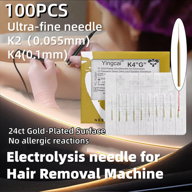 epilcool Elektrolyse-Haarentfernungsnadeln K2/K4, 100 Stück, Unisex - Bild 1