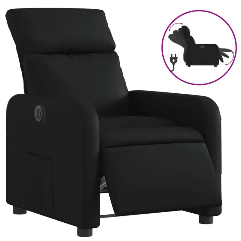 Vidaxl Elektrischer Relaxsessel in Schwarz mit Kunstlederbezug im modernen Design - Bild 3