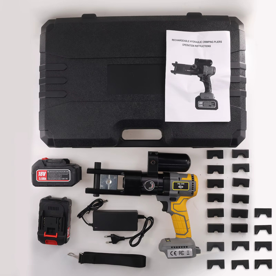 Podofo EZ-240 Elektrische Hydraulikzange mit wiederaufladbarer Lithium-Batterie als Crimpwerkzeug für Kupfer- und Aluminium-Kabelendstücke - Bild 5