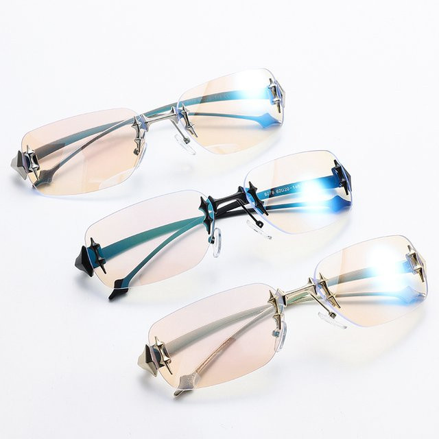 Owl City Sonnenbrille randlos, Metall, rechteckig, Damen - Bild 1