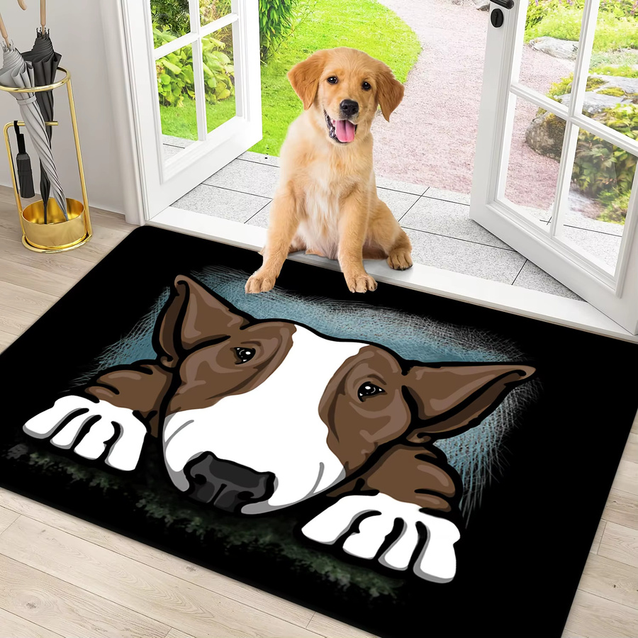 VIKAMA Cartoon-Bullterrier Hundeteppich rutschfest und schmutzabweisend, Mehrfarbig, B/T: 60 x 40 cm - Bild 2