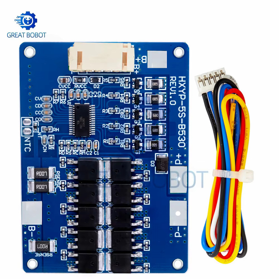Baishundianzi BMS Lithium-Batterie Schutzmodul mit NTC-Widerstand für 5S 18V 21V 30A 45A in Blau - Bild 3