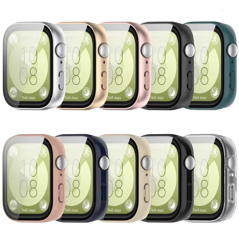 Huawei Schutzhülle und Glas für Huawei Uhr Fit 3 Fit 4, Pink, Silikon - Bild 3