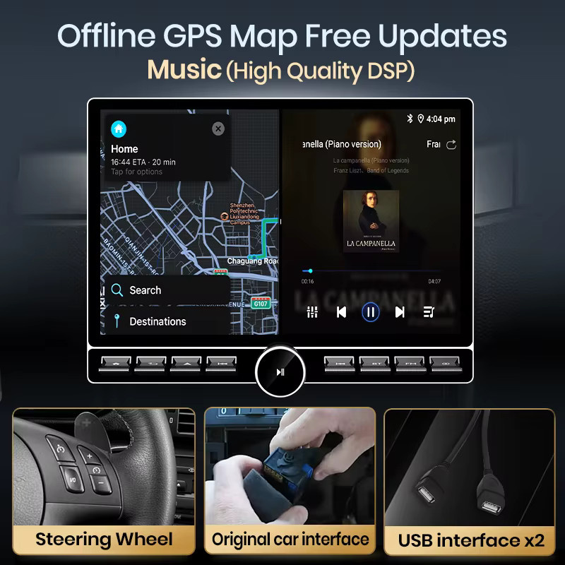 Junsun QLED Wireless CarPlay Android Auto Autoradio für Opel Insignia 2013-2017, 13,1 Zoll, Schwarz, mit GPS und Bluetooth - Bild 3