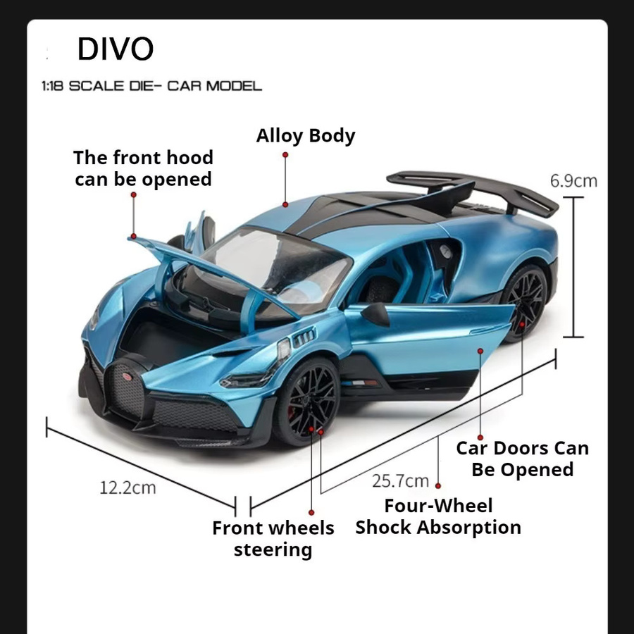 MAKEDA DIVO 750S Walküre, Modell Sportwagen, 1:18, Metall, Grün - Bild 1