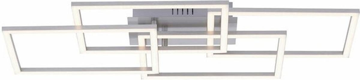 Leuchten Direkt LED Deckenlampe aus Aluminium in Grau oder Weiß, Modernes Eckiges Design, Warmweiß, B: 34,5 cm, T: 9,5 cm, H: 36 cm - Bild 1