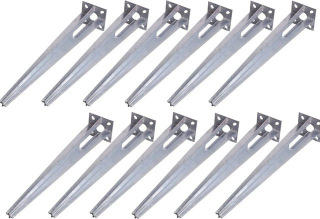 TRUTZHOLM Bodenhülsen Set 12 Stück, verzinkter Stahl, Farbe Silber, Durchmesser: 40 mm, Länge: 50 cm, B/T/H: 100 x 100 x 50 cm - Bild 1