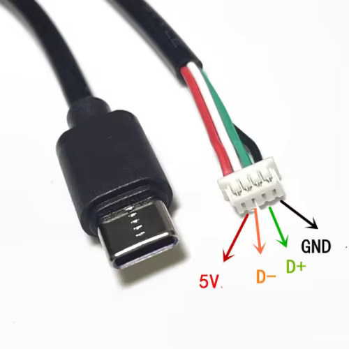 USB-C zu MX1.25-4P Anschlusskabel für Motherboard-Verbindung, 4-adrig, Schwarz, Länge: 0,25 m - Bild 2