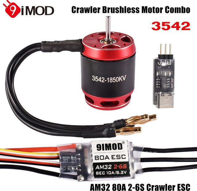 9IMOD RC Bürstenlosen Combo AM32 80A ESC Bürstenlosen 3542 1850/2250KV Motor für RC Crawler Auto AXIAL SCX10 90046 TRAXXAS TRX4 RC4WD - Bild 1