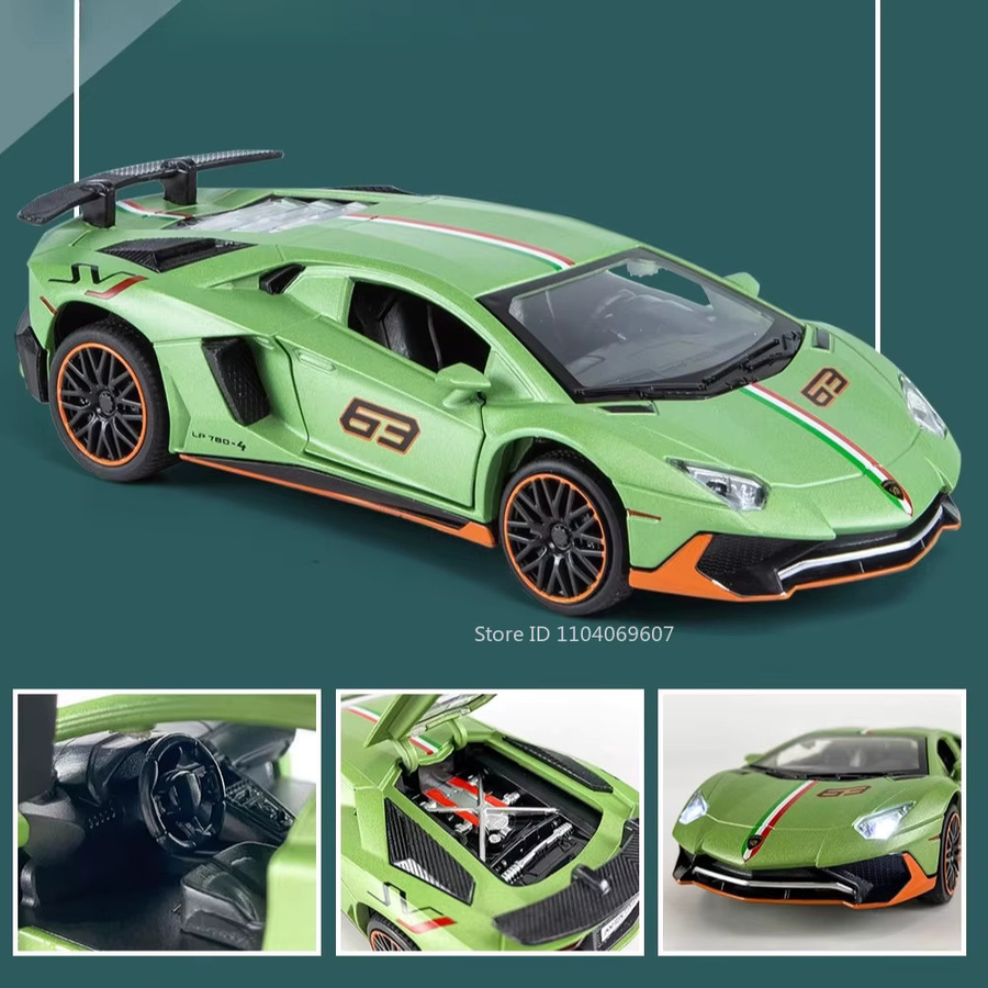 MAKEDA Lambor Aventador SVJ LP780-4 Sportwagen Modell, 1:32, Metall, mit Licht und Sound, ab 3 Jahre - Bild 2